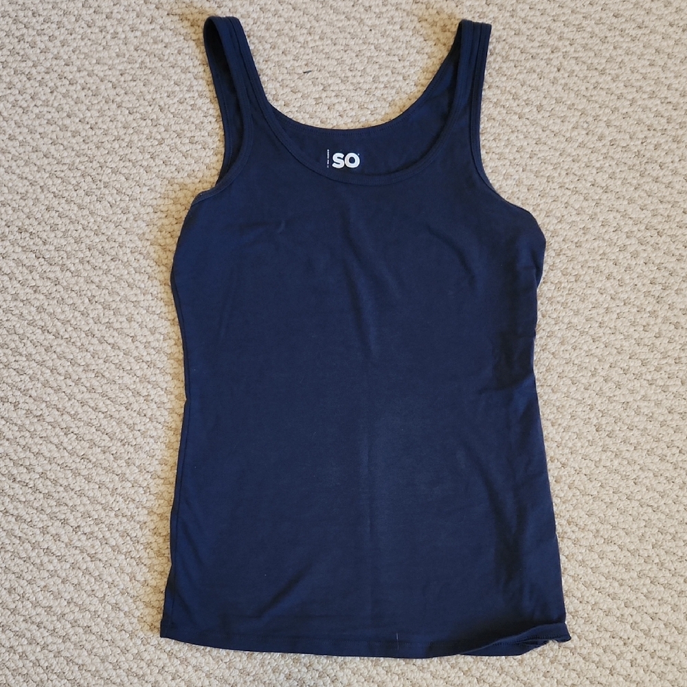SO Deep Blue Sleeveless Top